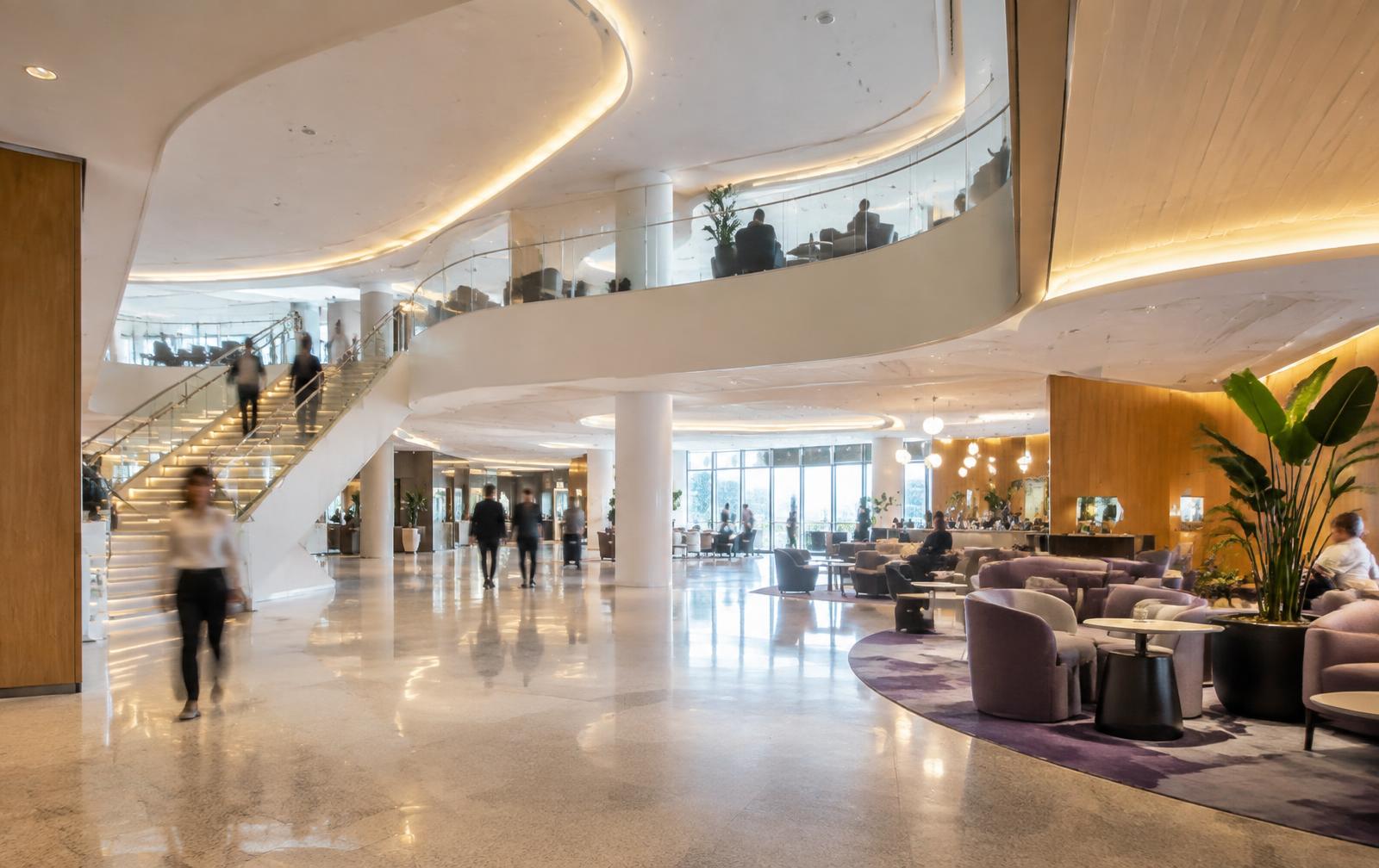 Bright modern arena lounge interior